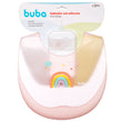 BABADOR EM SILICONE COM PEGA MIGALHAS E ESTOJO ARCO-IRIS BUBA