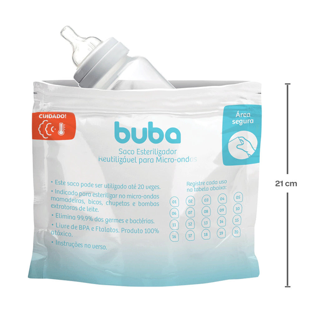 SACO ESTERILIZADOR REUTILIZÁVEL PARA MICRO-ONDAS BUBA