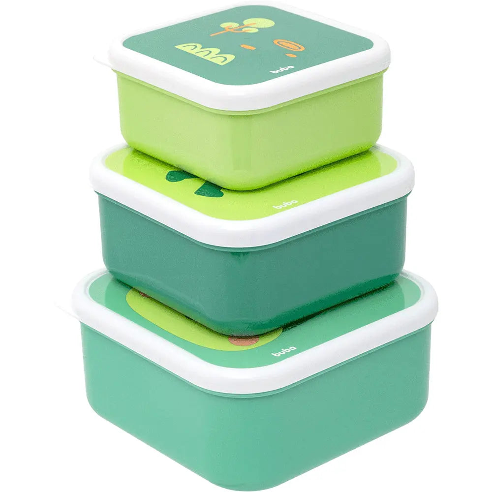 Kit 3 Potinhos para bebê BubaZoo Dino - Buba