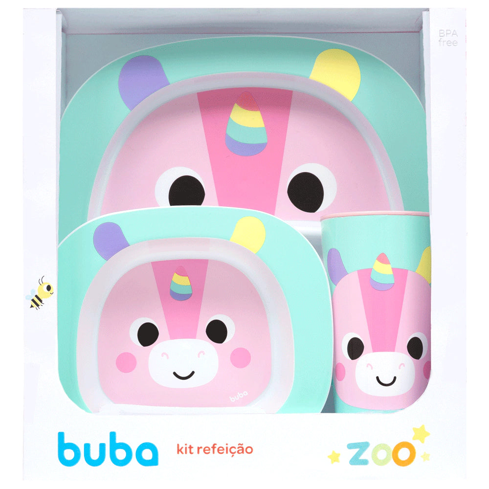 KIT REFEIÇÃO BUBAZOO UNICÓRNIO COMPLETO ALIMENTAÇÃO
