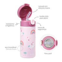 Garrafa Térmica Inox Parede Dupla Magic Unicórnio 320ml - Buba