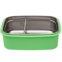 BENTO BOX INOX COM TRAVA E DIVISÓRIAS BUBAZOO DINOSSAURO MARMITA POTE
