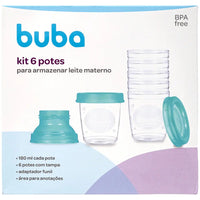 Potes para Armazenar Leite Materno 180ml - Buba