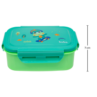 BENTO BOX INOX COM TRAVA E DIVISÓRIAS BUBAZOO DINOSSAURO MARMITA POTE