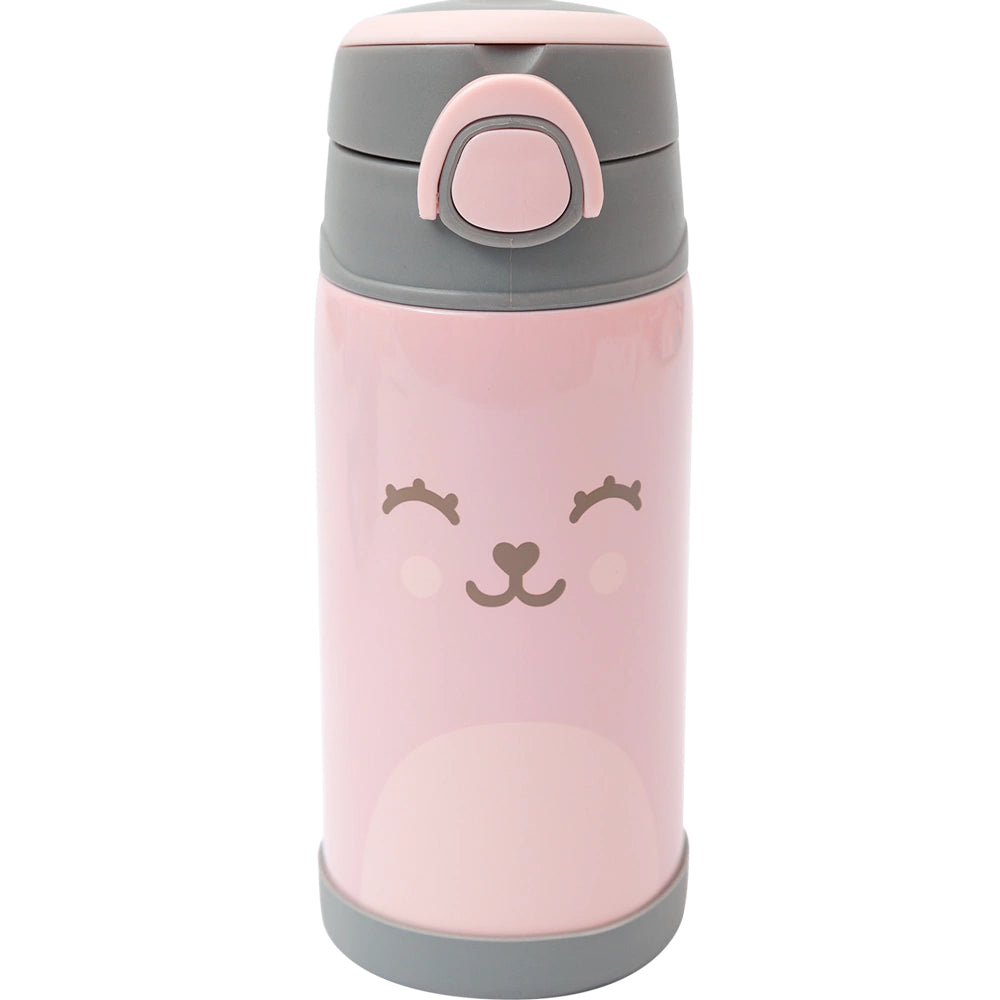 Garrafa Térmica Inox Parede Dupla 400ml Gumy Rosa (3m+) - Buba