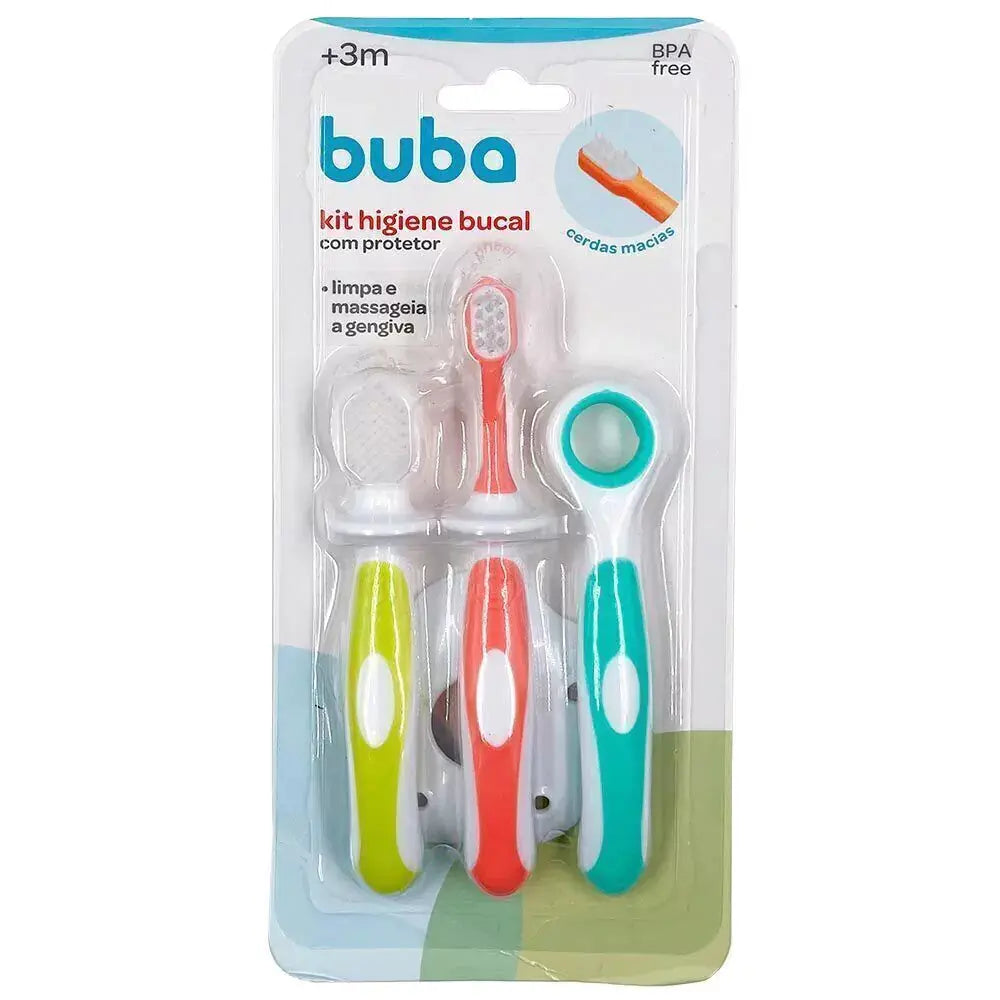 Kit Higiene Oral com Protetor para bebê (3m+) - Buba