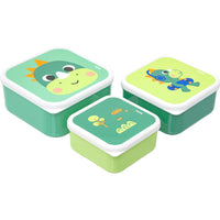 KIT 3 POTINHOS BUBAZOO DINO POTE LANCHEIRA
