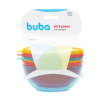 Kit 3 Potes com Tampa 300ml - Buba