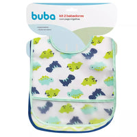 KIT 2 BABADORES COM BOLSO DINO BABADOR DINOSSAURO