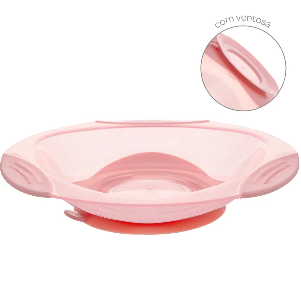 Pratinho com Ventosa Rosa (6m+) - Buba Buba