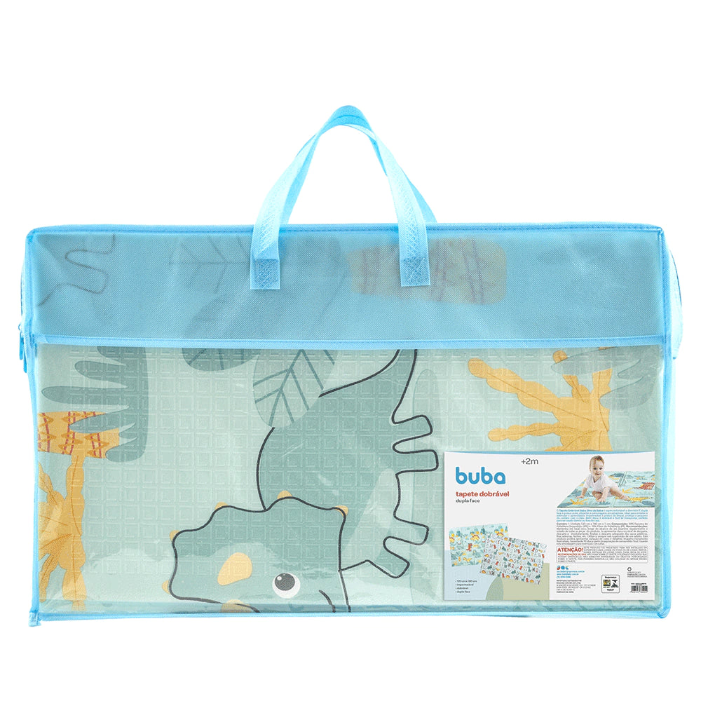 TAPETE DOBRÁVEL BUBA 120X180CM DUPLA FACE IMPERMEÁVEL BABY DINO
