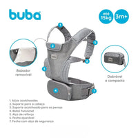 Mochila Canguru para bebê Cinza