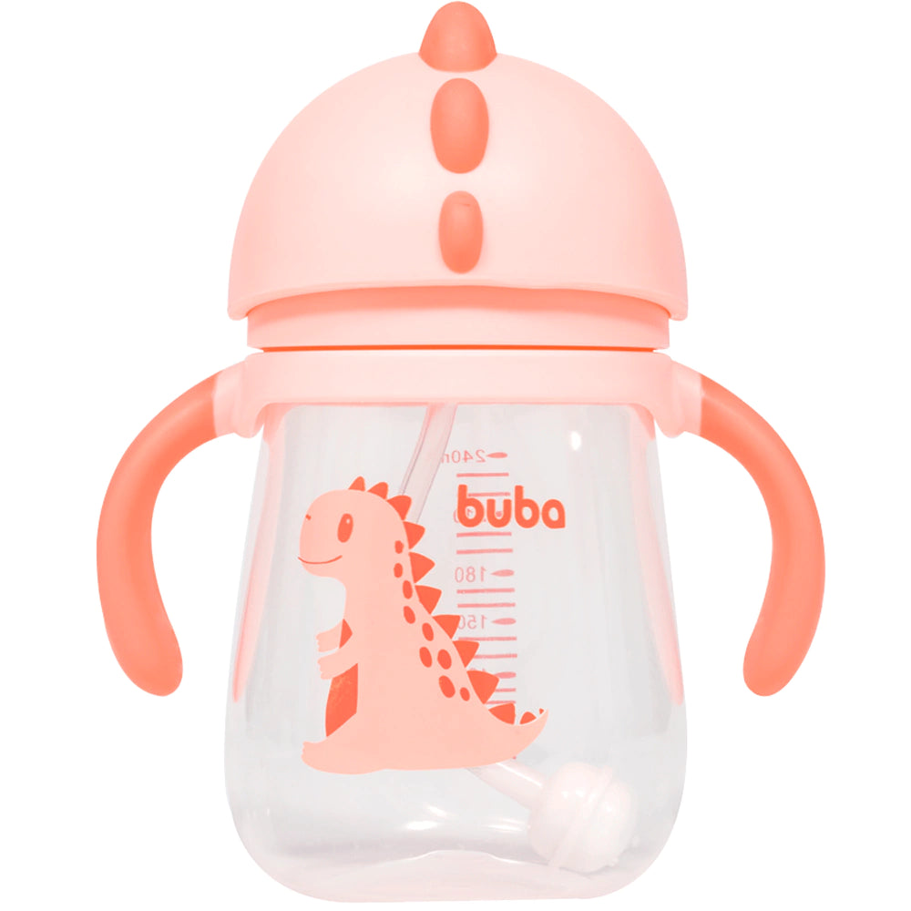 COPO COM CANUDO ANTICÓLICA DINO ROSA BUBA