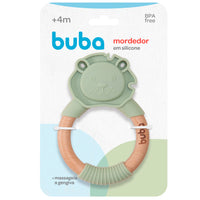MORDEDOR LEÃO EM SILICONE E BAMBU VERDE