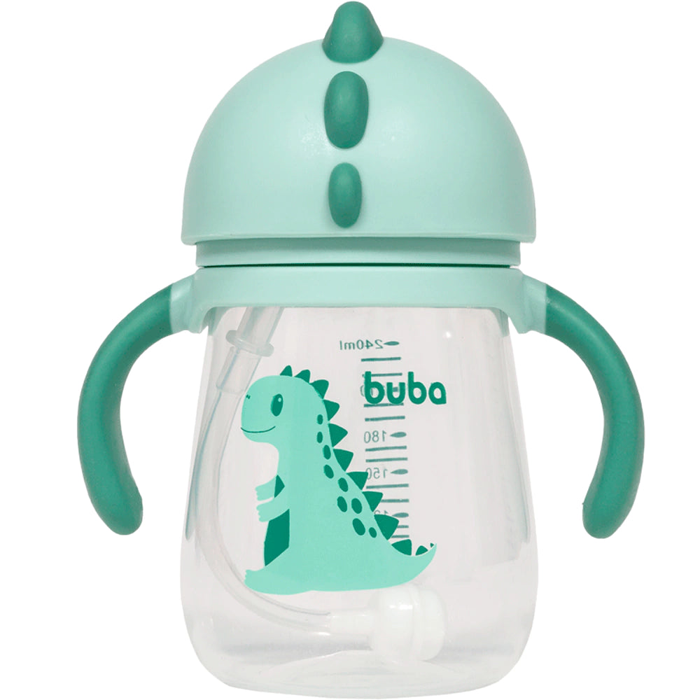 COPO COM CANUDO ANTICÓLICA DINO VERDE BUBA