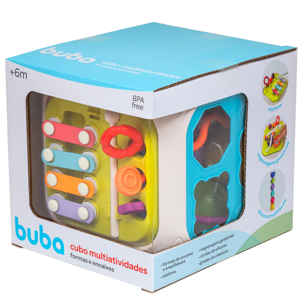 Cubo Multiatividades Formas e Encaixes 7 em 1 - Buba