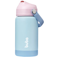 Garrafinha Termica Rosa e Azul Com Canudo
