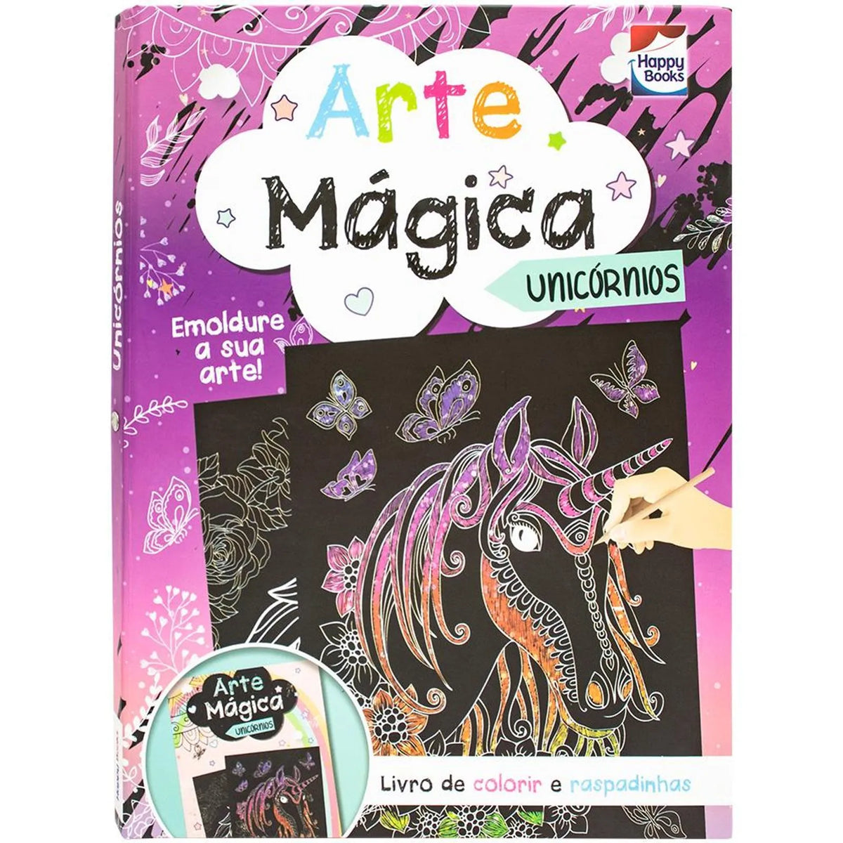 Livro de Colorir Arte Mágica Unicórnios - Happy Books