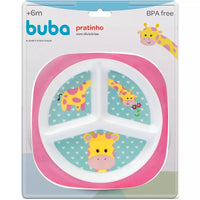 PRATO COM DIVISÓRIA ANIMAL FUN GIRAFA PRATINHO