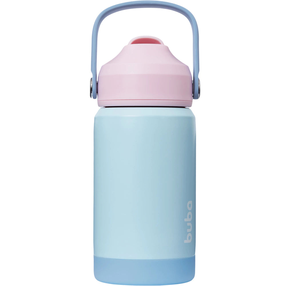 Garrafinha Termica Rosa e Azul Com Canudo