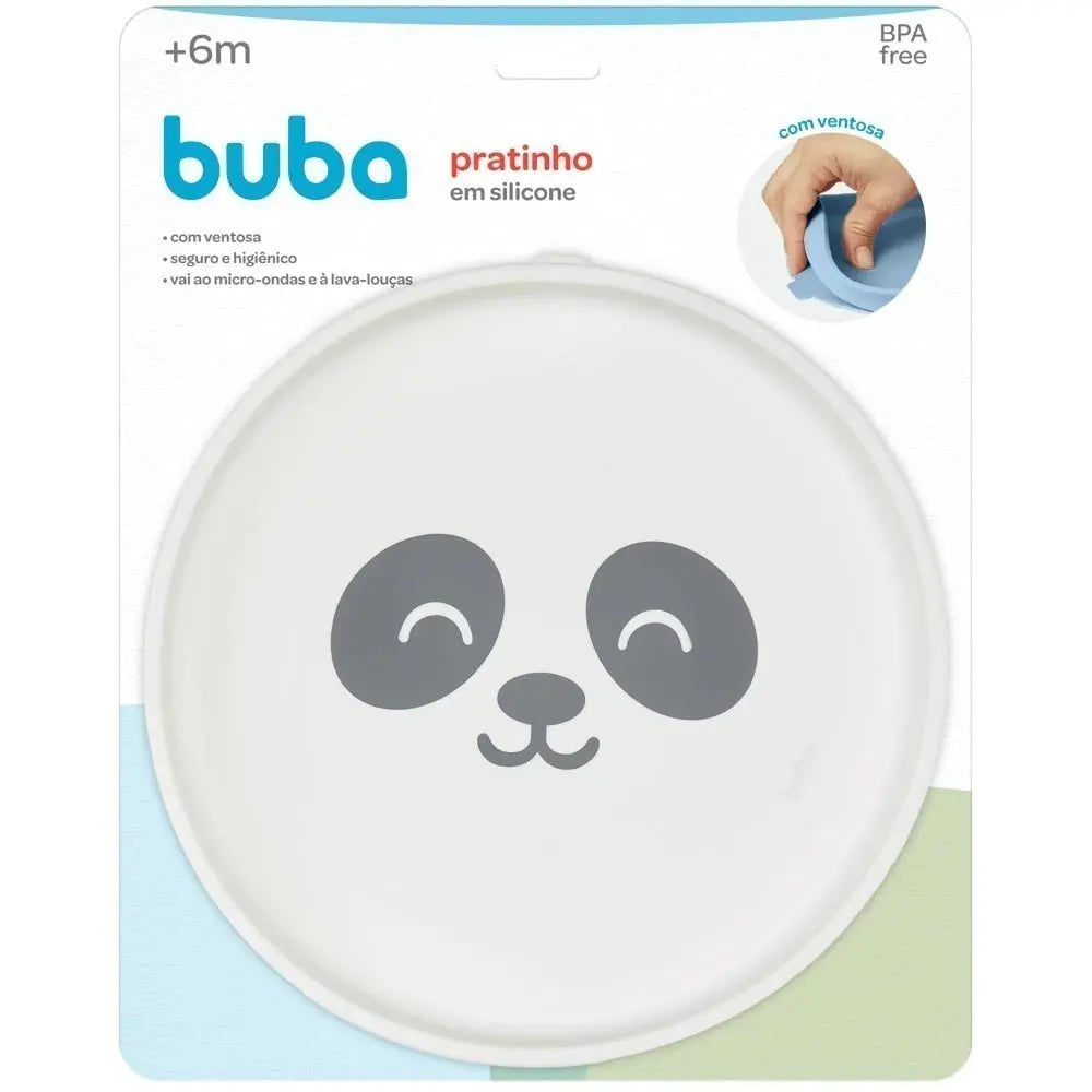 Prato em Silicone com Ventosa Gumy Off White - Buba