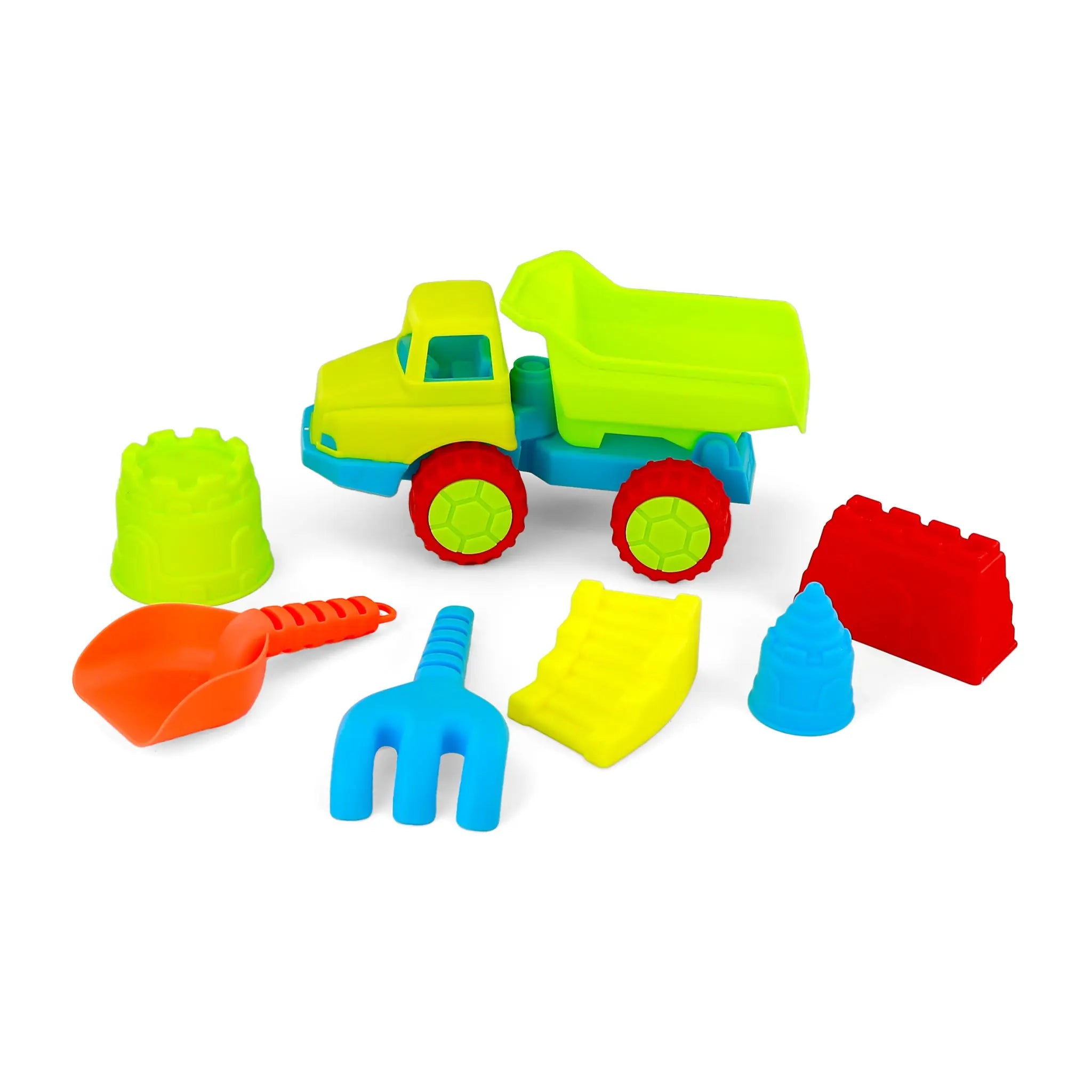Caminhão infantil de brinquedo Brincando na Praia, ideal para brincar na areia e transportar areia ou brinquedos