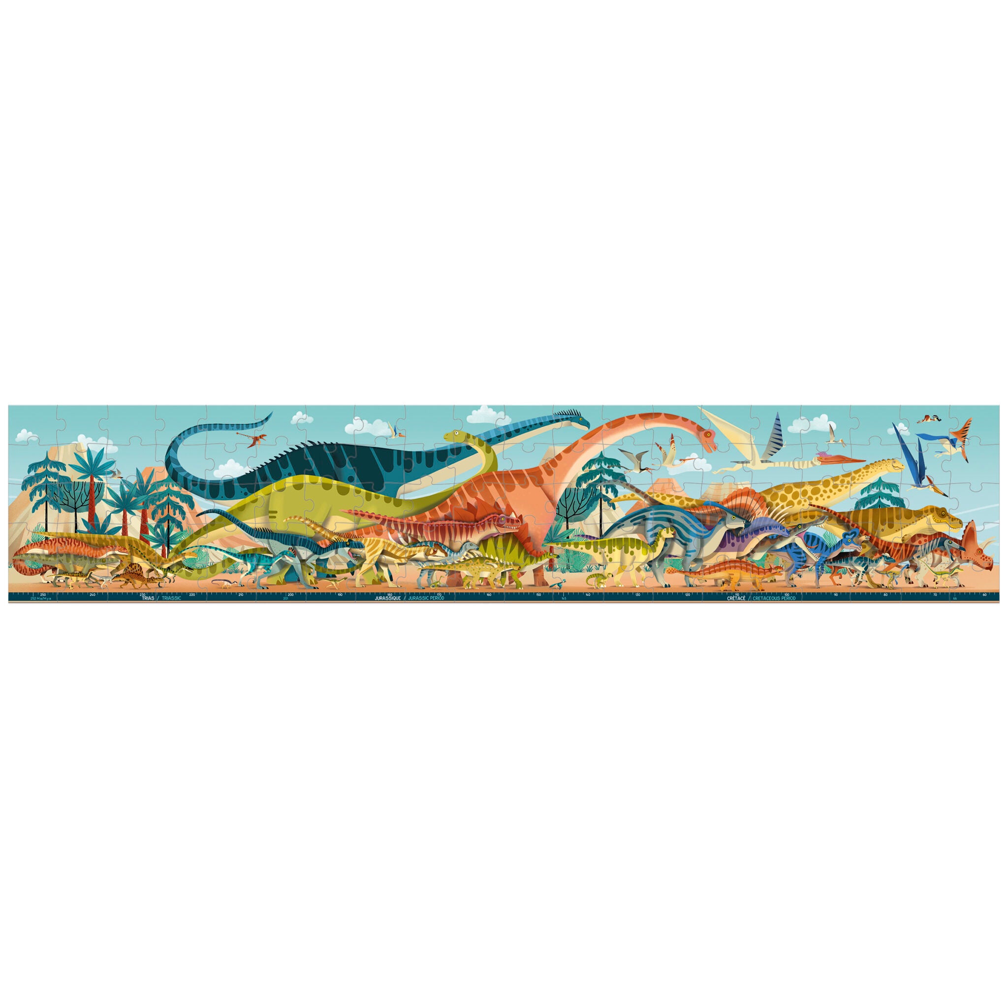 Maleta Quebra-cabeça Panorâmico Dino – 100 peças