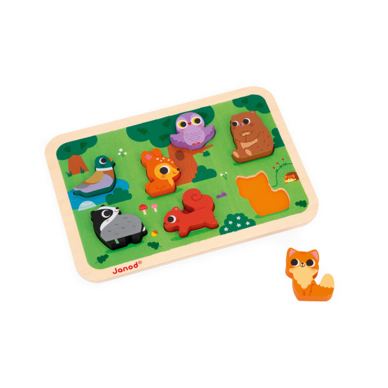 Encaixa-formas 3D – Animais na Floresta - Janod