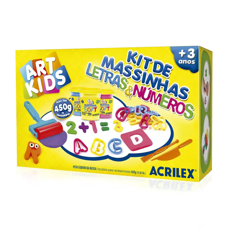 KIT DE MASSINHAS LETRAS E NÚMEROS