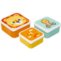 KIT 3 POTINHOS BUBAZOO LEÃO POTE LANCHEIRA