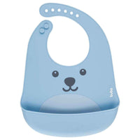 Kit Babador Gumy Azul + Colher termossensivel + Prato De Elefante Azul
