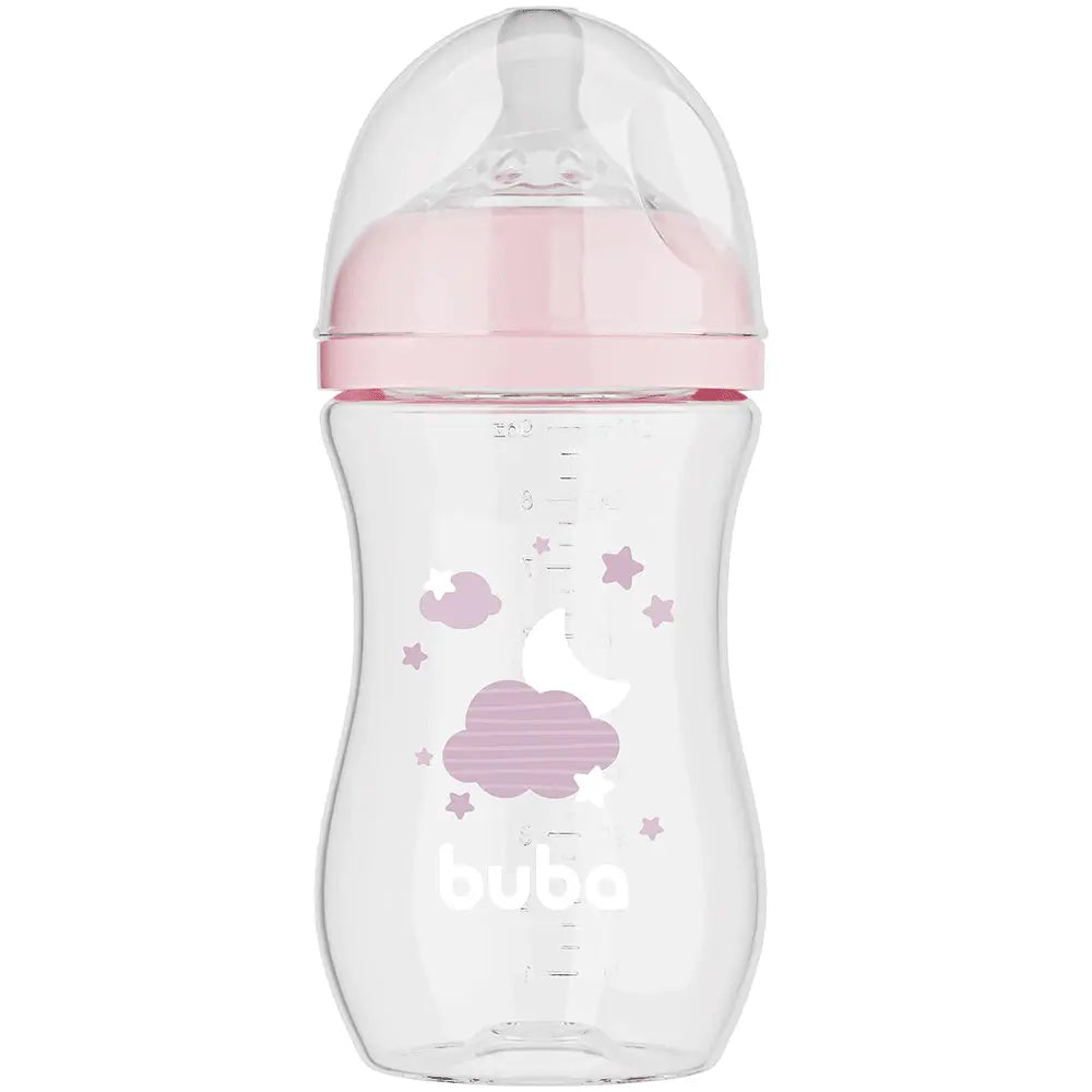 Mamadeira Anticólica Easy Flow Elefante Rosa 270ml - Buba