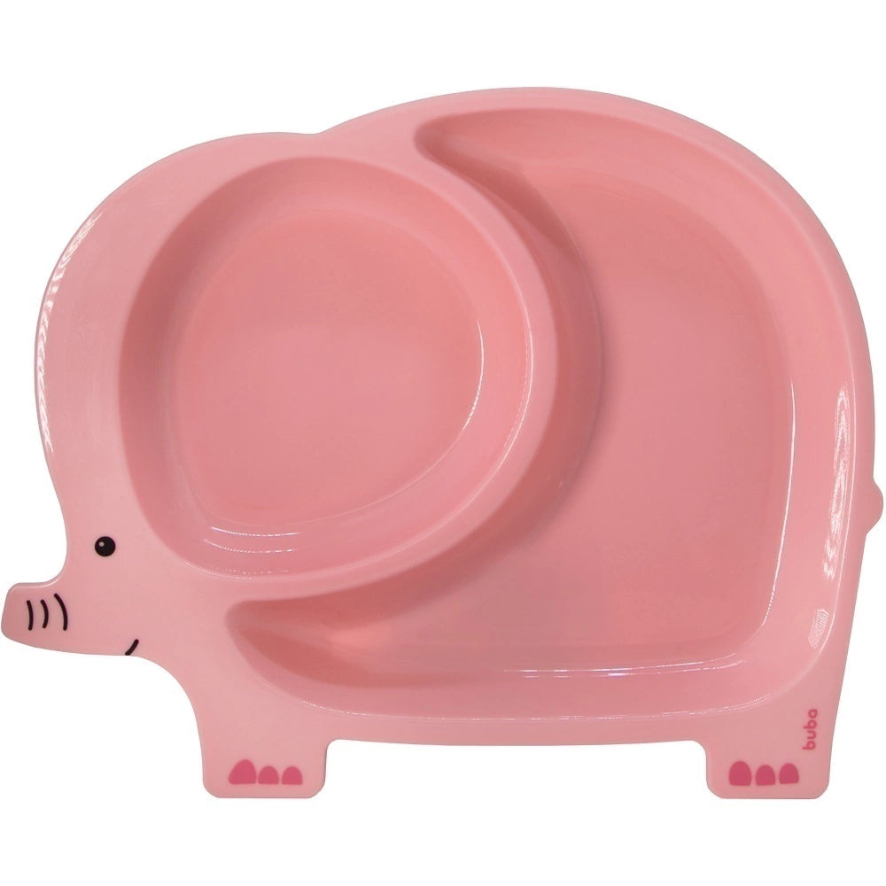Kit Babador Gumy + Colher termossensivel + Prato De Elefante Rosa