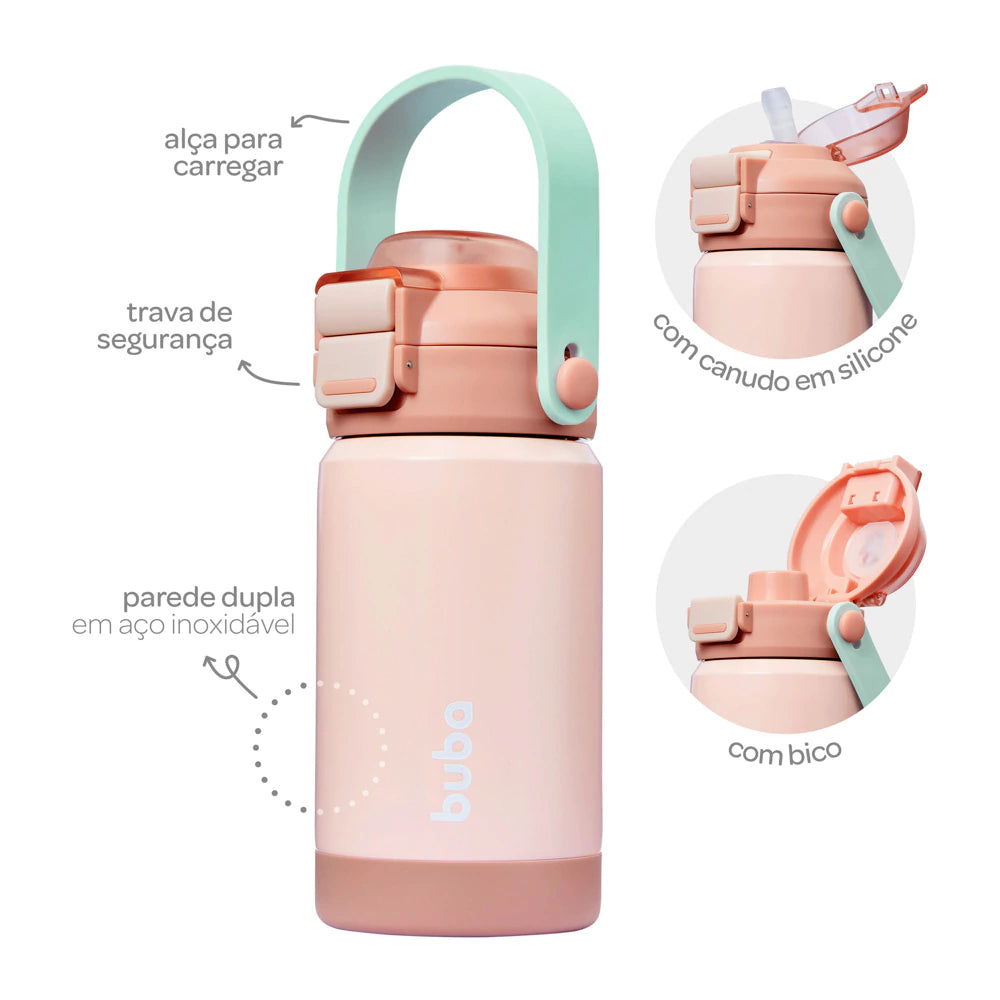 Garrafinha Termica Rosa Buba