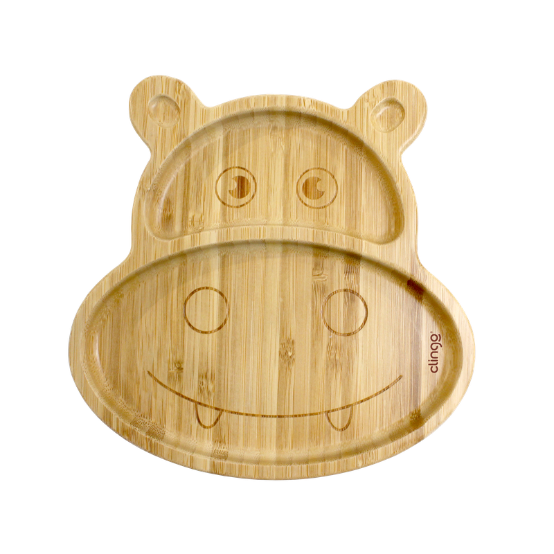 PRATO DE BAMBU HIPOPOTAMO COM VENTOSA