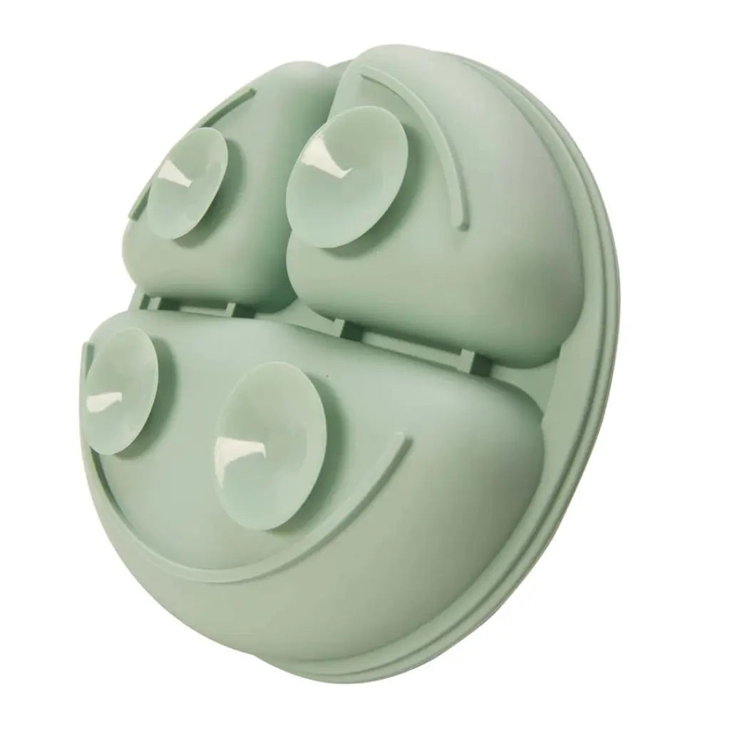 Prato em Silicone com Divisórias e Ventosa Verde - Buba
