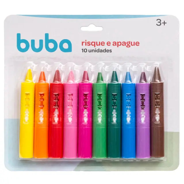 KIT 10 CANETA RISQUE E APAGUE GIZ BUBA BANHO