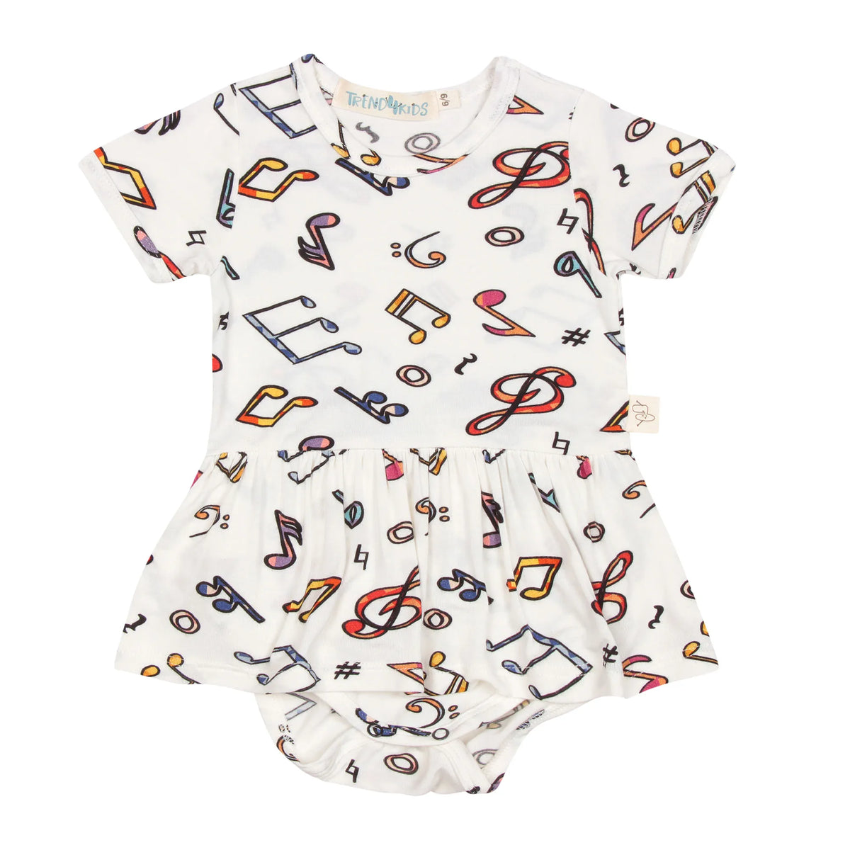 Body Vestidinho Notas Musicais - Trend4Kids
