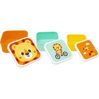 KIT 3 POTINHOS BUBAZOO LEÃO POTE LANCHEIRA