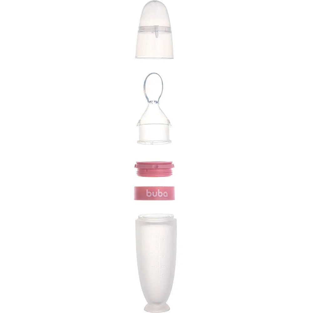 Colher Dosadora com Tampa Rosa 90ml (6m+) - Buba