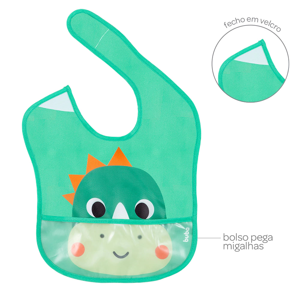 BABADOR COM BOLSO BUBAZOO DINO BABEIRO