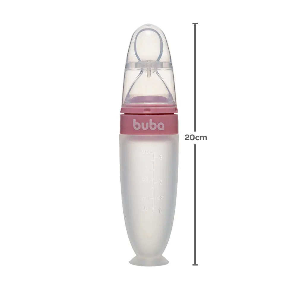 Colher Dosadora com Tampa Rosa 90ml (6m+) - Buba