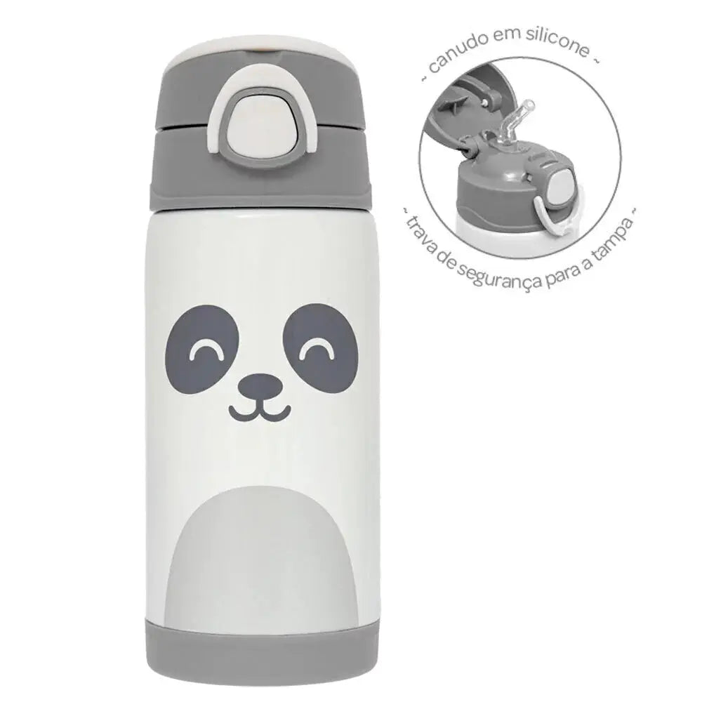 Garrafa Térmica Inox Parede Dupla 400ml Gumy Off White - Buba