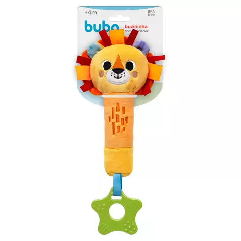 BUZININHA COM MORDEDOR DE PELUCIA BUBAZOO LEÃO