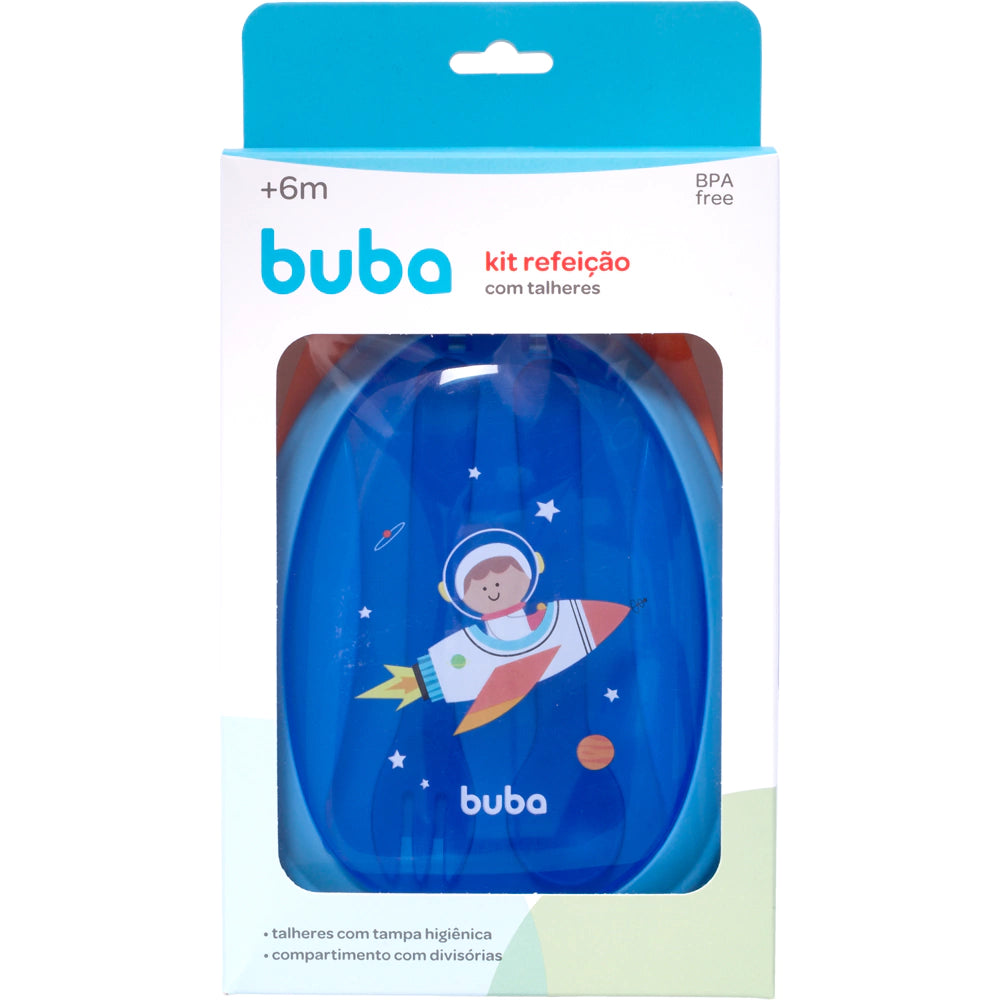 KIT REFEIÇÃO COM TALHERES BUBA AVENTURAS ASTRONAUTA