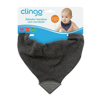 BABADOR BANDANA COM MORDEDOR JEANS PRETO