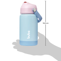 Garrafinha Termica Rosa e Azul Com Canudo