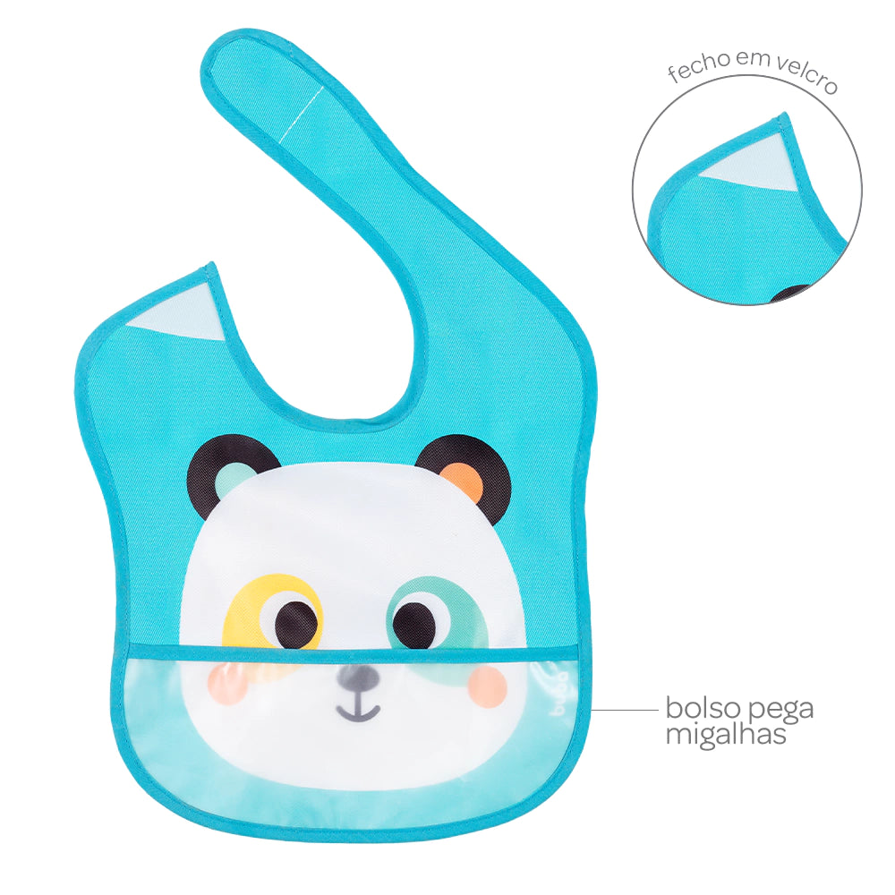 BABADOR COM BOLSO BUBAZOO PANDA BABEIRO
