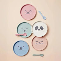 Prato em Silicone com Ventosa Gumy Off White - Buba