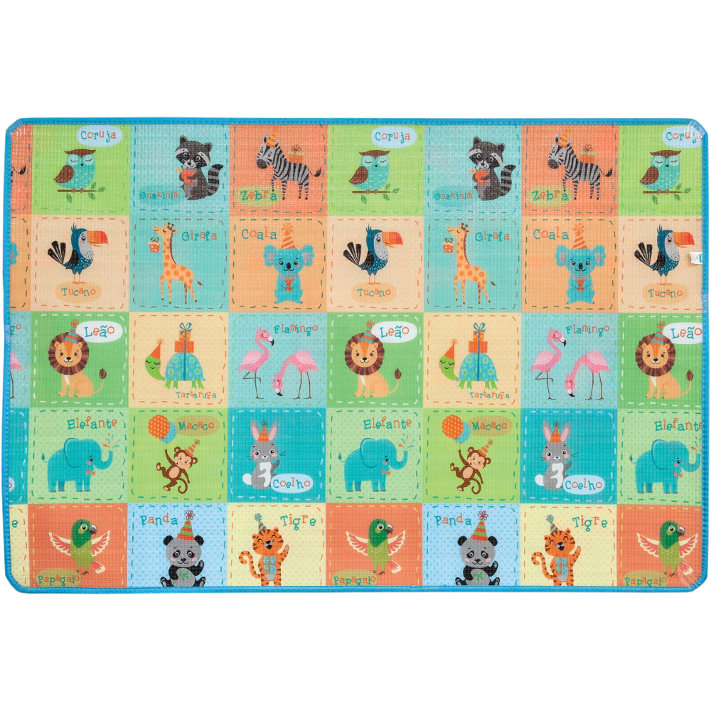 TAPETE BUBA 120X180CM DUPLA FACE IMPERMEÁVEL ANIMAL PARTY